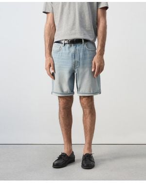 Mango Slim-fit Denim 9.45" Bermuda Shorts - Blue
