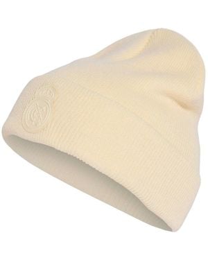 adidas And Real Madrid Embroidered Logo Cuffed-knit Hat - Natural