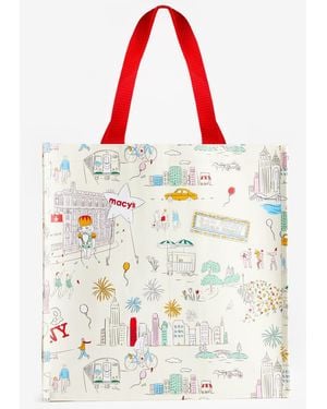 Macy's Printed Grocery Tote - White