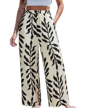 CUPSHE Cosmic Moon Tropical Pants - Black