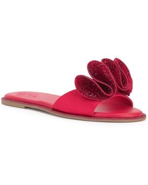 INC International Concepts Chera Embellished Memory Foam Arch Support Flat Sandals - Red