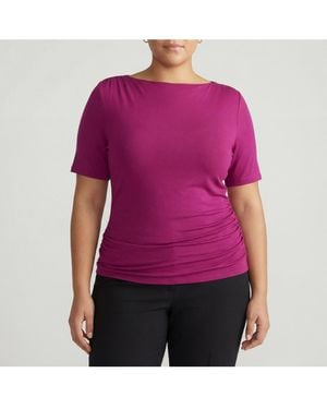 UNIVERSAL STANDARD Louise Short Sleeve Liquid Jersey Top - Purple