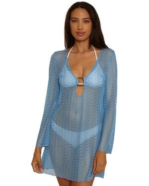 Becca Crocheted Cover-up Dress - Blue