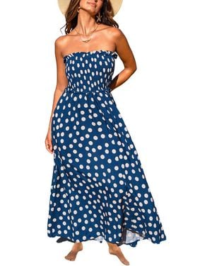 CUPSHE Out All Day Polka Dot Maxi Beach Dress - Blue