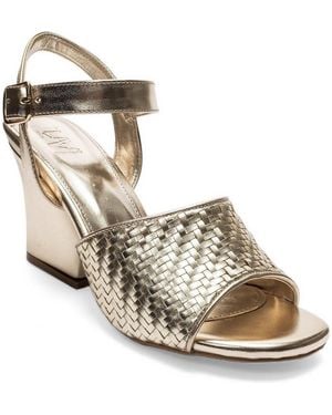 Prologue Shoes Sylvar Slingback Wedge Sandal - Metallic