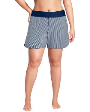 Lands' End Plus Size Sunshade Upf 50 5" Board Shorts - Blue