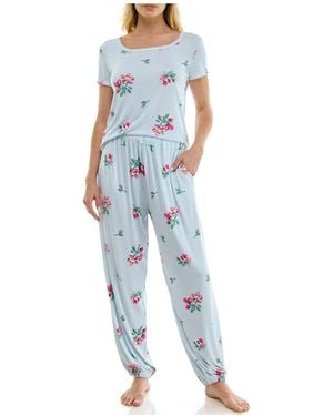 Roudelain Short-sleeve T-shirt & Balloon Pants - Blue