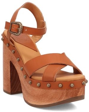 Dingo Lotus Wooden Sandal - Brown