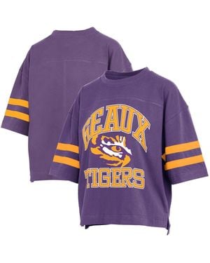 Pressbox Wayne Tyler Lsu Tigers Cropped Oversized-fit T-shirt - Purple