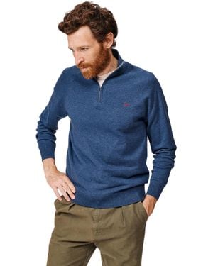 aubi Bonby Zip Neck Sweater - Blue
