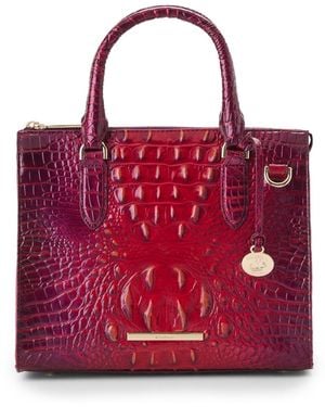 Brahmin Anywhere Convertible Melbourne Embossed Leather Satchel - Red