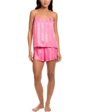 MIDNIGHT BAKERY Striped Camisole And Shorts 2-piece Set - Red