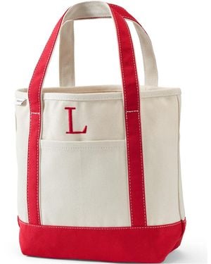 Lands' End Pre-monogrammed Letter L Canvas Tote Bag - Red