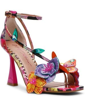 Betsey Johnson Camile Sculpted Heel Sandals - Pink