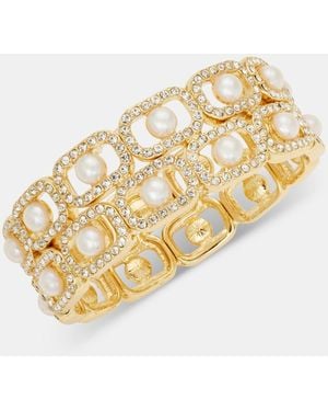 Charter Club Faux Pearl Stretch Bracelet - Metallic