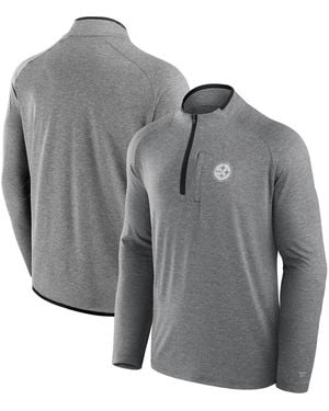 Fanatics And Pittsburgh Steelers Front Office Performance Primary Quarter-zip Jacket - Gray