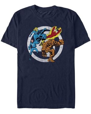 Fifth Sun Marvel Fantastic Team Four Front Short Sleeve T-shirt - Blue