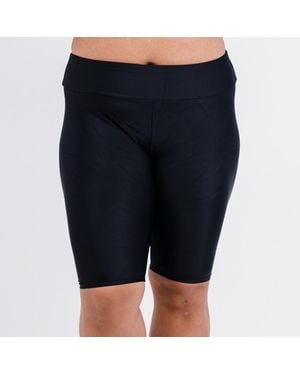 Calypsa Plus Size Long Bike Swim Shorts - Blue