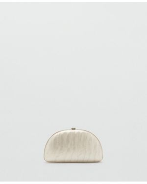Mango Cultivated Pearl-effect Clutch Bag - White