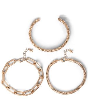 Jessica Simpson Tone Chain Bracelet Set A" 3 Pieces - Natural