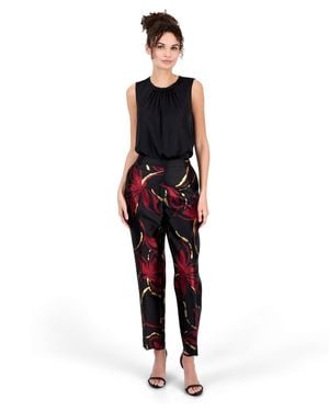 Anne Klein Side Zip Straight Ankle Jacquard Pants - Multicolor