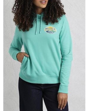 Weird Fish Back Print Popover Hoodie - Green