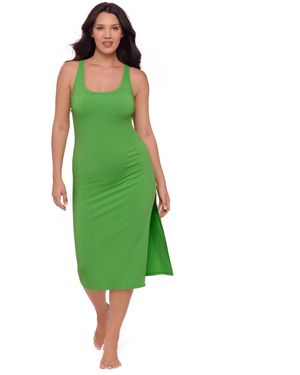 S3 Apparel Rib Swimsuit Coverup Dress - Green