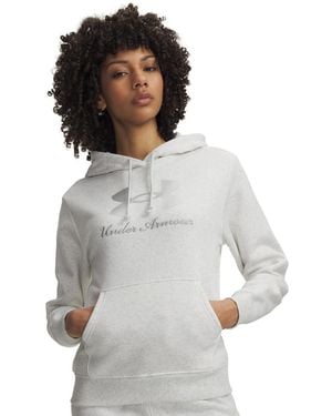 Under Armour Rival Hooded Shimmer Sweatshirt - Gray