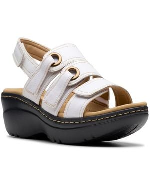 Clarks Collection Merliah2 Bali Wedge Sandals - White
