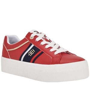 Tommy Hilfiger Badria Logo Platform Sneakers - Red