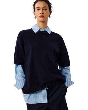 Whistles Fine Knit T-shirt - Blue