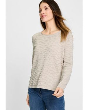 Olsen Novelty Stitch Pullover - White
