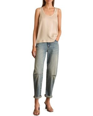 Reiss Ruby Silk-front Cami Top - Blue