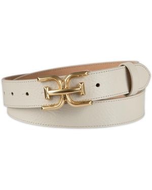 Sam Edelman Slim Double-e Plaque Buckle Belt - Natural