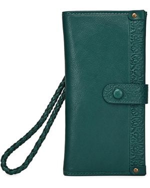 Old Trend Iris Bifold Wristlet - Green