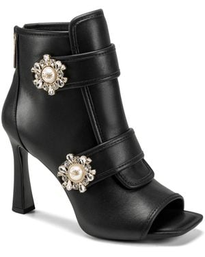 KARL LAGERFELD Dimitra Peep Toe Booties - Black