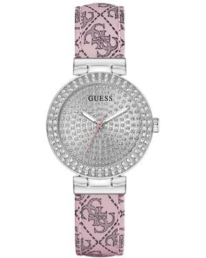 Guess Quartz Genuine Leather Watch 32mm - Gray