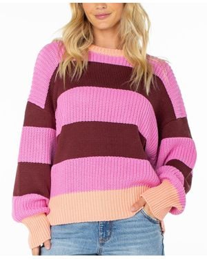 Roxy West-side Oversized Chunky Knit Sweater - Pink