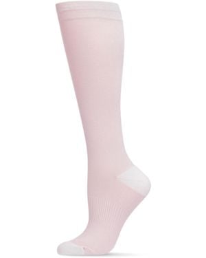 Memoi Solid Nylon 15-20mmhg Graduated Compression Socks Uoy07412 - Pink