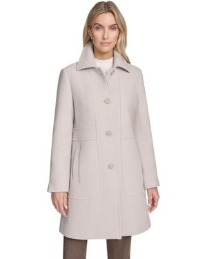Andrew Marc Emmeline Wool Blend Slim Coat - White