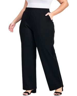 Avenue Plus Size Zoe Ponte Straight Leg Pants - Black