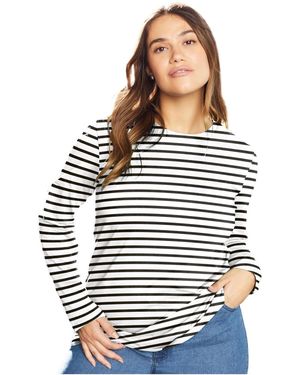 June + Vie June + Vie June + Vie Long-sleeve Crewneck One + Only Tee - White