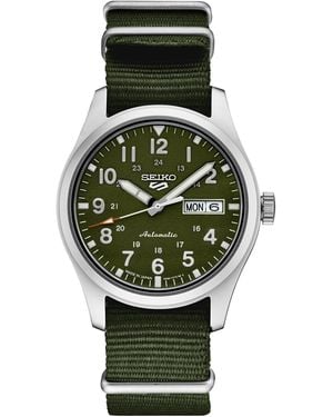 Seiko Automatic 5 Sports Nylon Strap Watch 43mm - Green