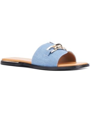TORGEIS Tabitha Flat Sandal - Blue