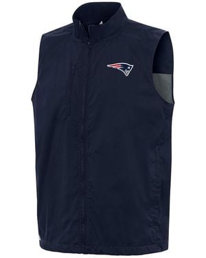 Antigua New England Patriots Brisk Full-zip Vest - Blue