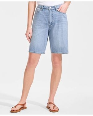 Lands' End Lightweight Denim Mid Rise 10" Shorts - Blue