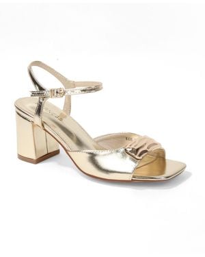 BERNESS Kade nugget Accent Block Heel Sandals - Metallic