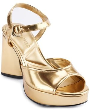KARL LAGERFELD Hallet Platform Ankle Strap Dress Sandals - Metallic