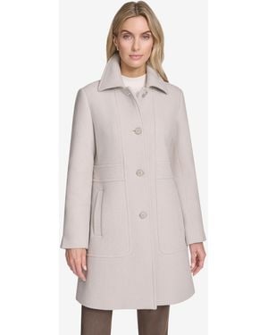 Andrew Marc Emmeline Wool Blend Slim Coat - White
