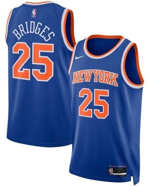 Nike And Mikal Bridges New York Knicks 2024 Offseason Addition Swingman Jersey - Blue